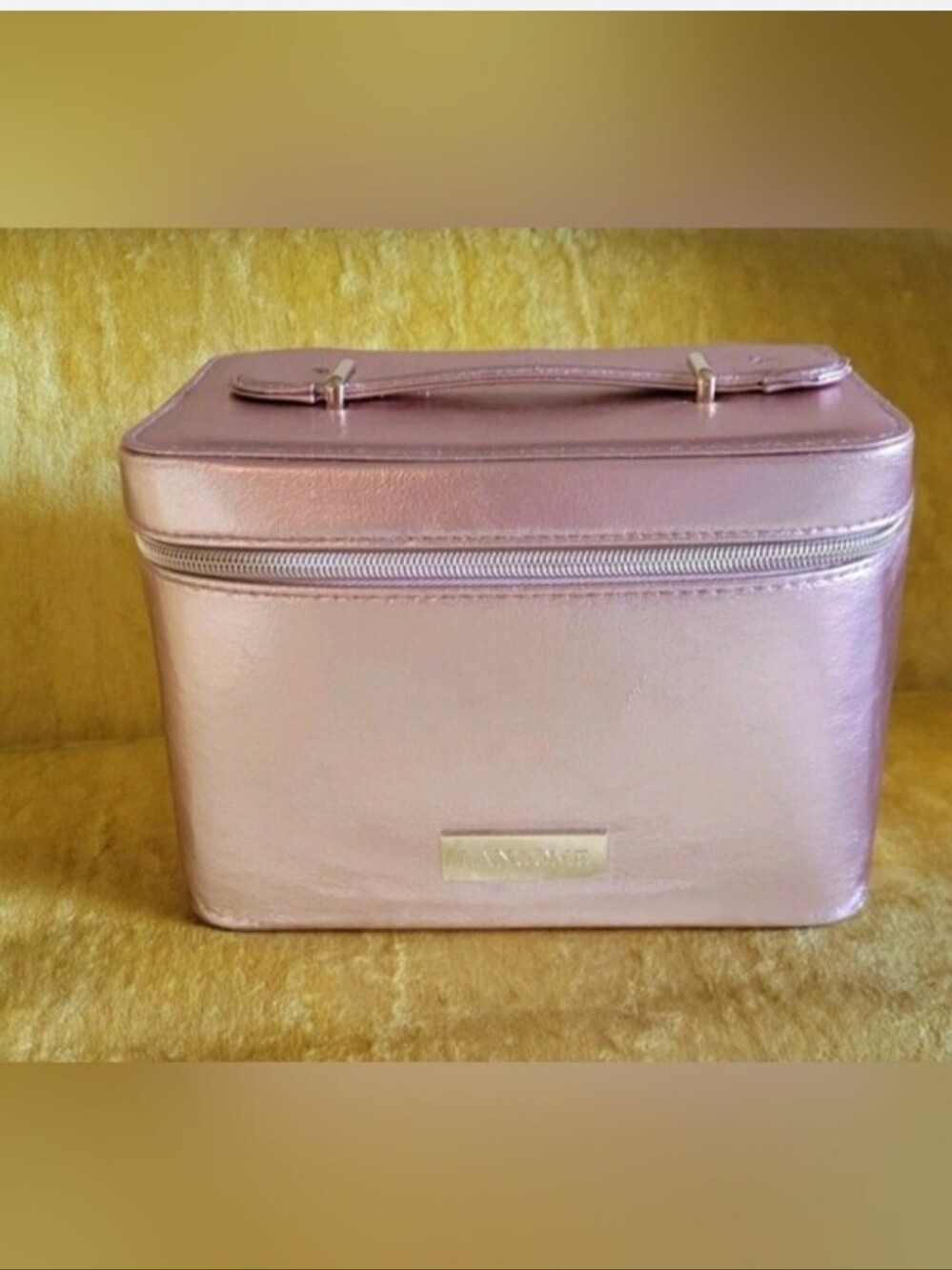 Lancome Rose Gold Cosmetic Train Case, Brand New, Never Used